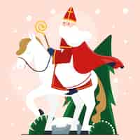 Vector gratuito ilustración plana de sinterklaas