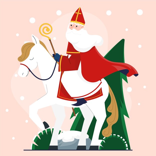 Ilustración plana de sinterklaas