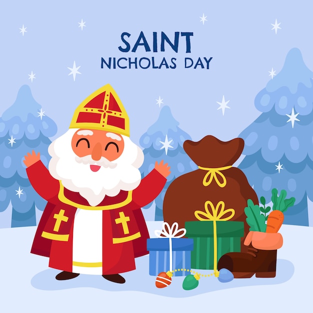 Vector gratuito ilustración plana de sinterklaas