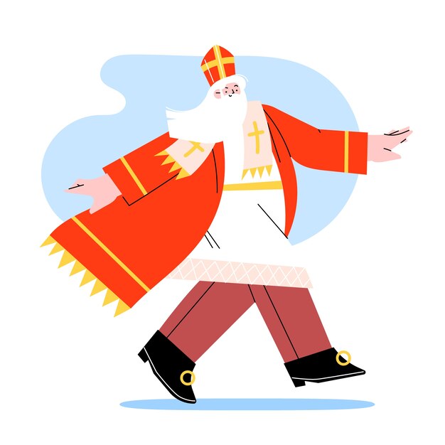Ilustración plana de sinterklaas