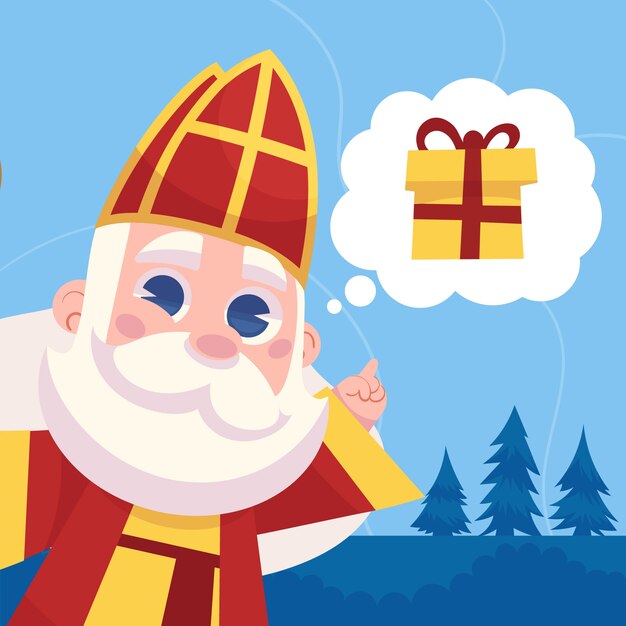 Ilustración plana de sinterklaas