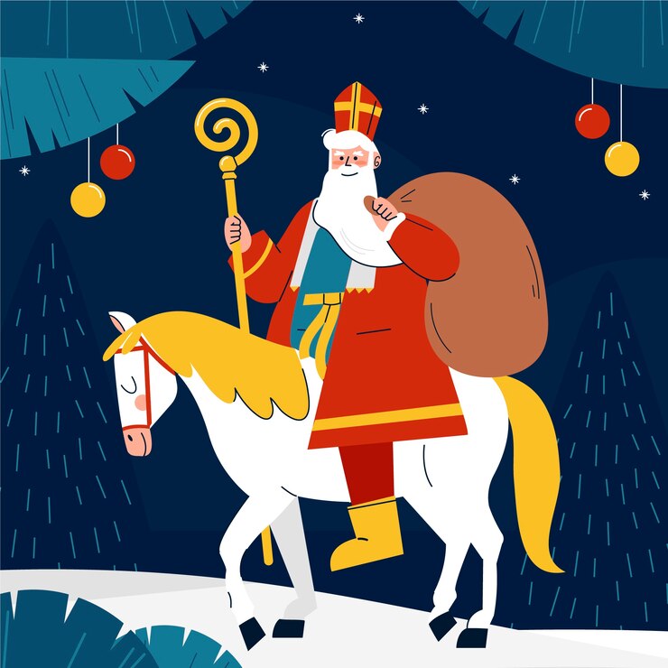 Vector gratuito ilustración plana de sinterklaas