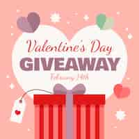 Vector gratuito ilustración plana del sorteo del día de san valentín