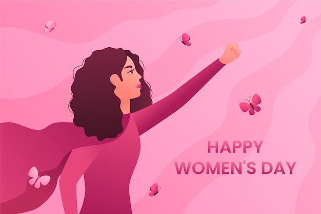 Vector gratuito ilustración plana de supermujer del día de la mujer