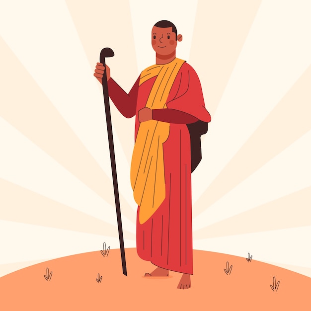 Ilustración plana swami vivekananda