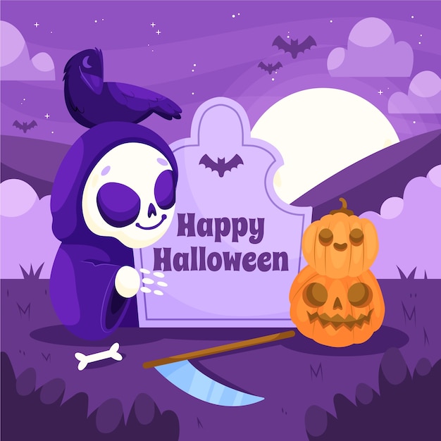 Vector gratuito ilustración plana para la temporada de halloween.