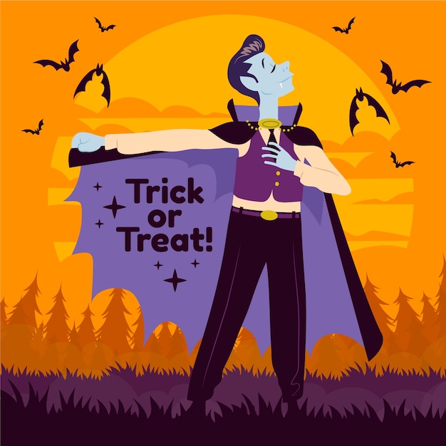 Vector gratuito ilustración plana para la temporada de halloween.