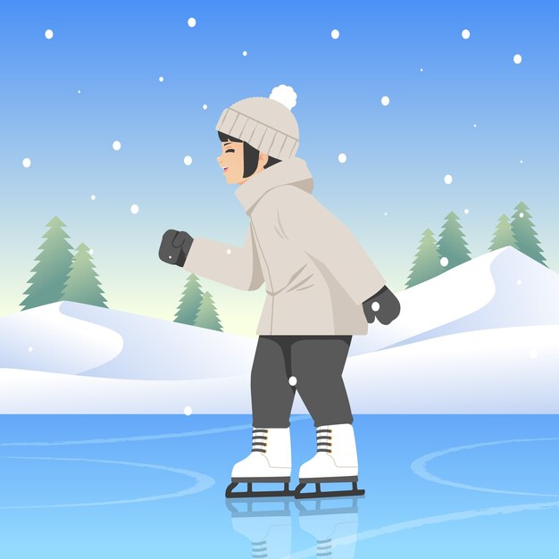 Ilustración plana para la temporada de invierno.