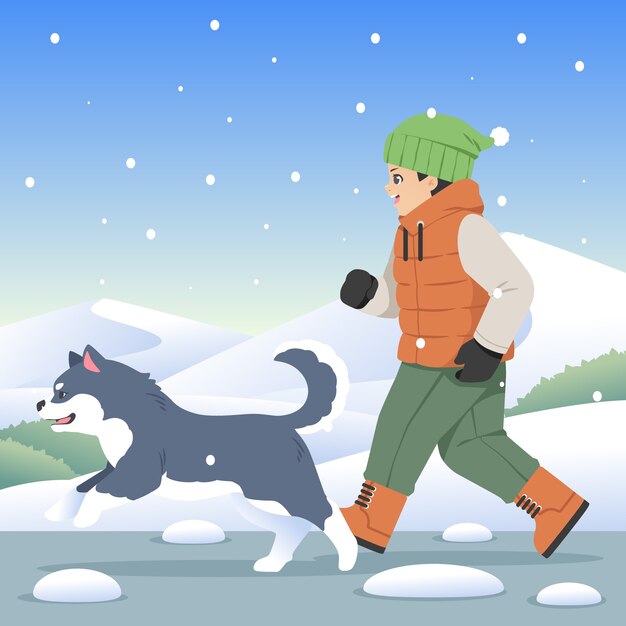 Ilustración plana para la temporada de invierno.