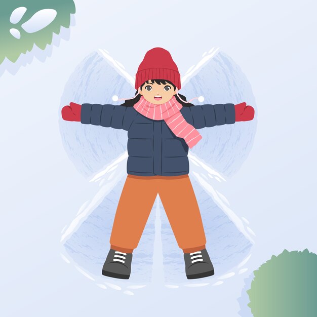 Ilustración plana para la temporada de invierno.