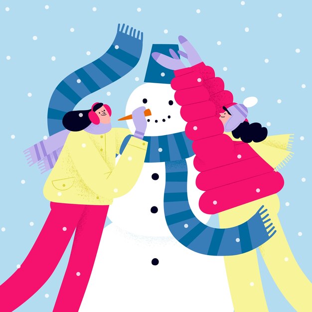 Ilustración plana para la temporada de invierno.