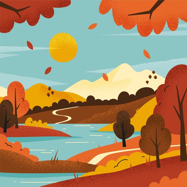 Ilustración plana para la temporada de otoño