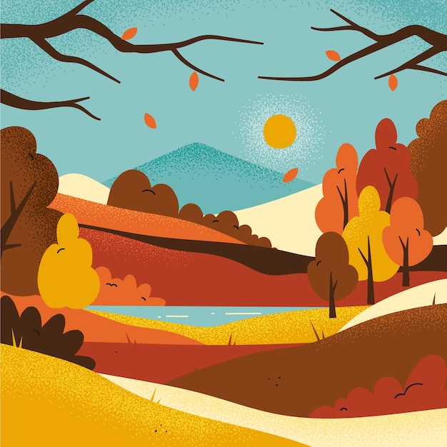 Ilustración plana para la temporada de otoño
