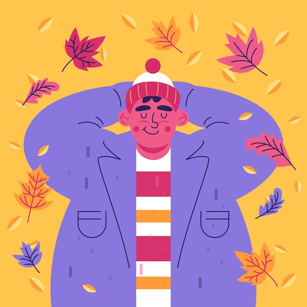 Ilustración plana para la temporada de otoño