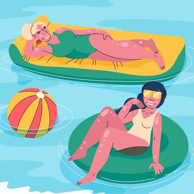 Ilustración plana para la temporada de verano.