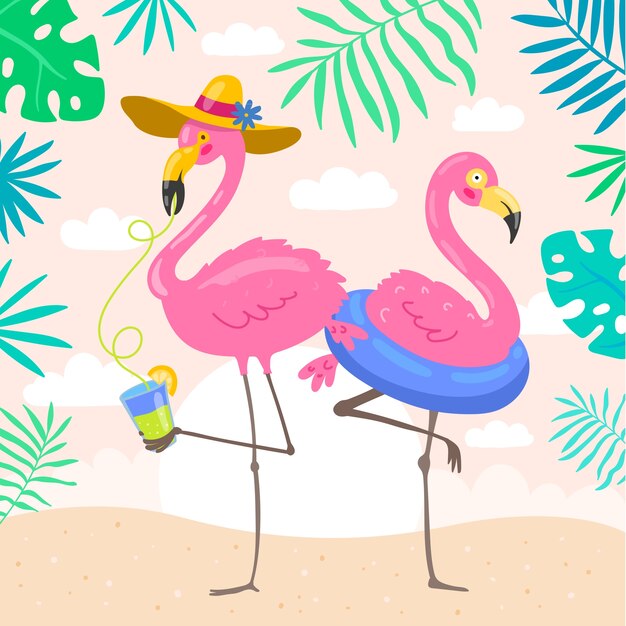 Ilustración plana para la temporada de verano.