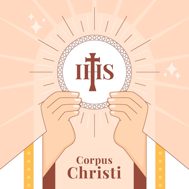 Vector gratuito ilustración plana para vacaciones de corpus christi