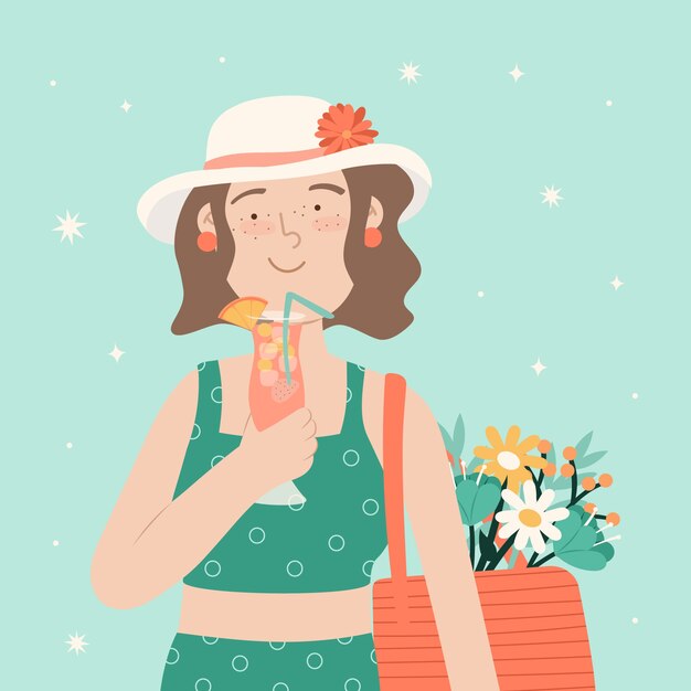 Ilustración plana de vacaciones de primavera