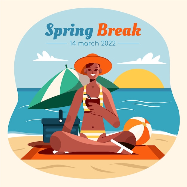 Vector gratuito ilustración plana de vacaciones de primavera