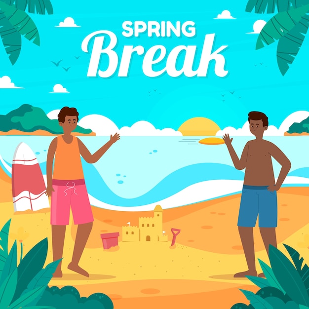 Vector gratuito ilustración plana de vacaciones de primavera