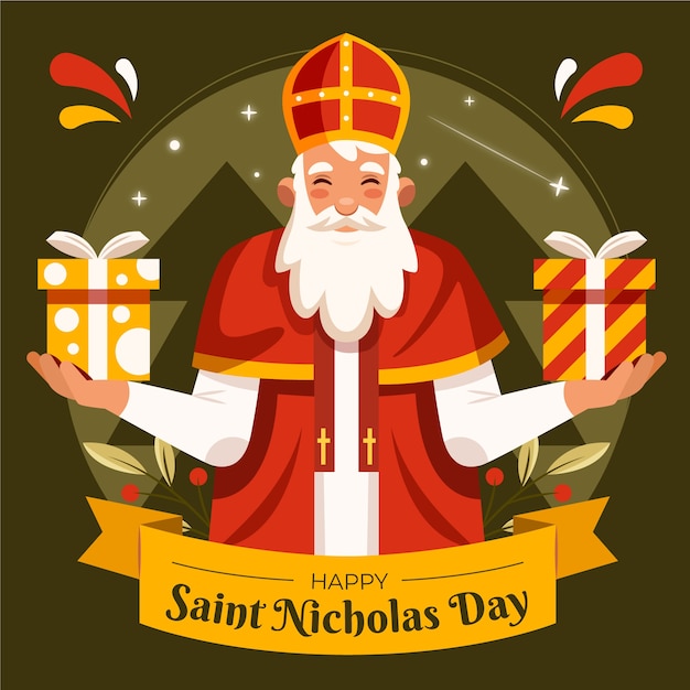 Vector gratuito ilustración plana para las vacaciones de sinterklaas.