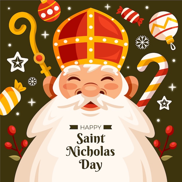Ilustración plana para las vacaciones de sinterklaas.
