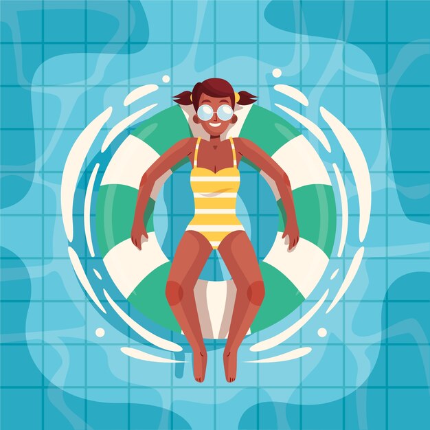 Ilustración plana para el verano.