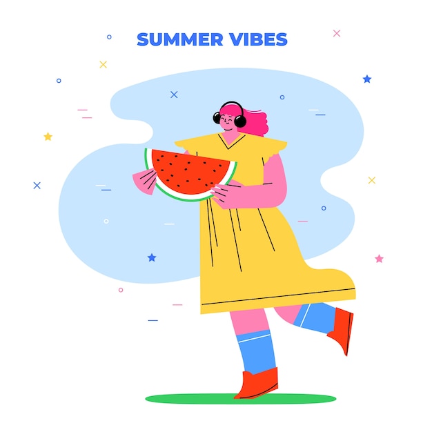 Ilustración plana de vibraciones de verano