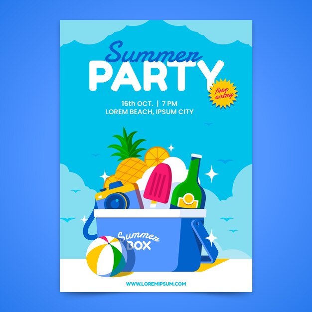 Ilustración plana de vibraciones de verano con