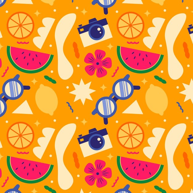 Ilustración plana de vibraciones de verano con