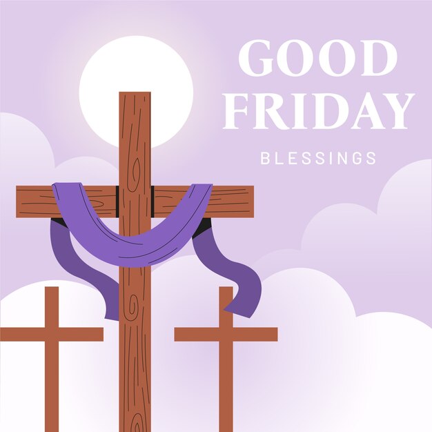 Ilustración plana de viernes santo
