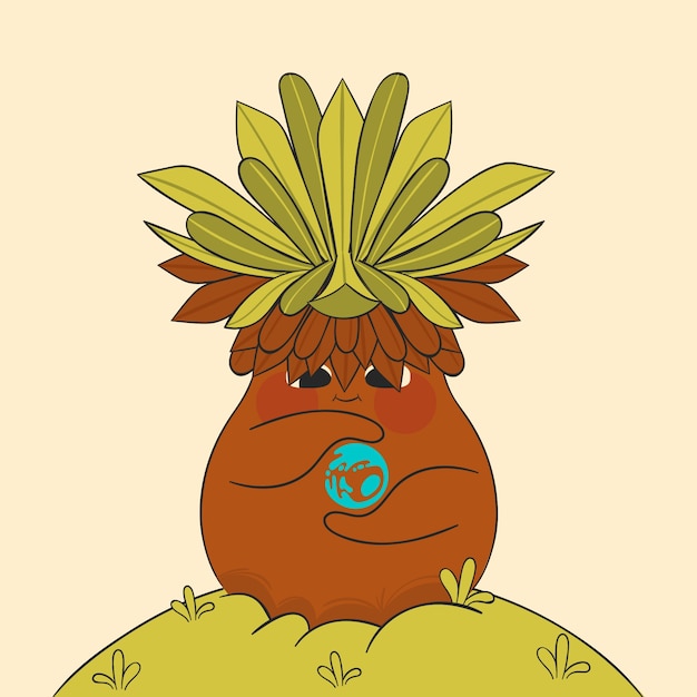 Vector gratuito ilustración de planta frailejon dibujada a mano