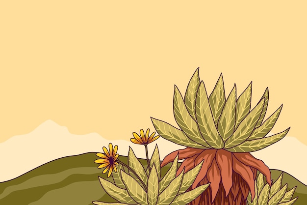 Vector gratuito ilustración de la planta de frailejón