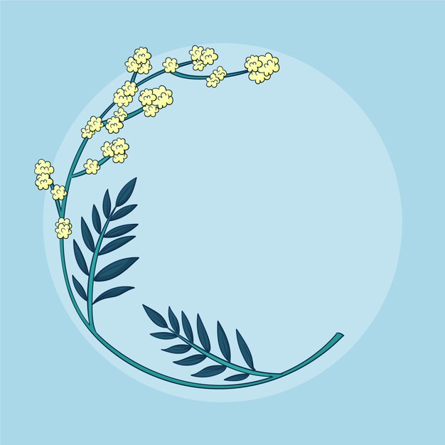 Ilustración de planta de mimosa dibujada a mano