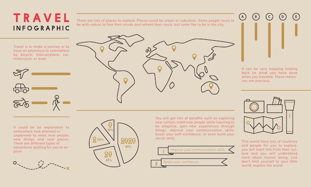 Ilustración de plantilla de infografía