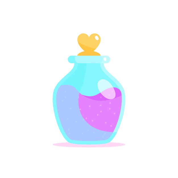 Ilustración de poción de amor de diseño plano