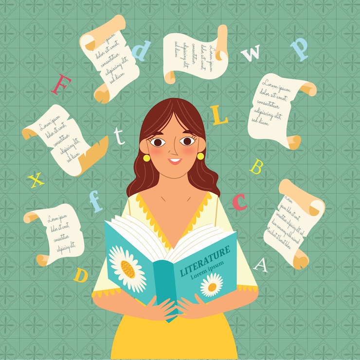 Vector gratuito ilustración de poesía de diseño plano dibujado a mano