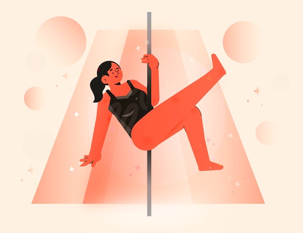 Vector gratuito ilustración de pole dance de diseño plano