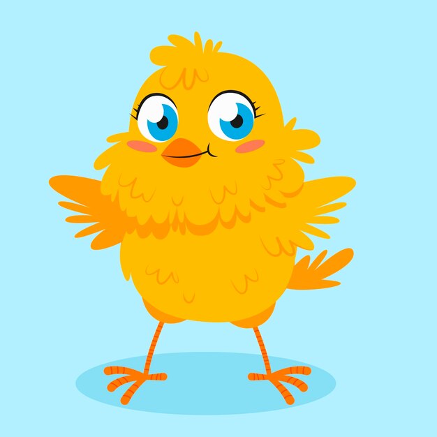 Ilustración de pollito de dibujos animados dibujados a mano