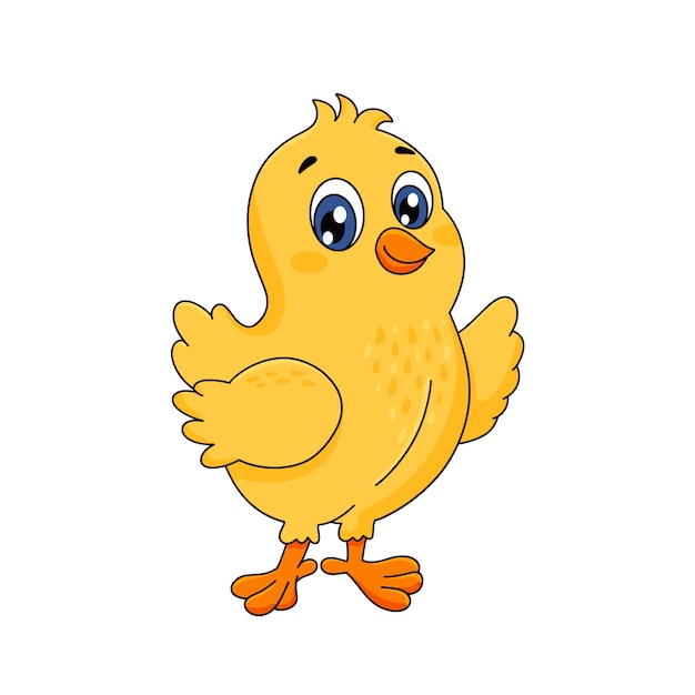 Ilustración de pollito de dibujos animados dibujados a mano