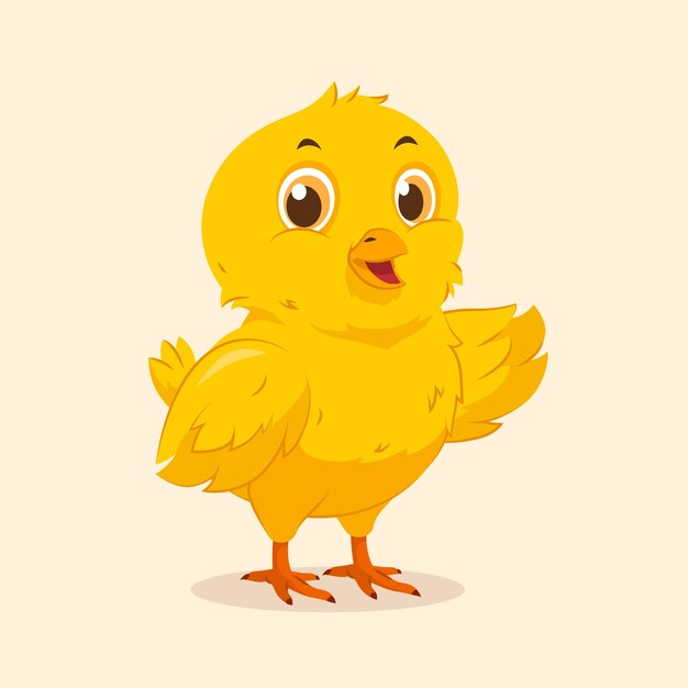 Ilustración de pollito de dibujos animados dibujados a mano