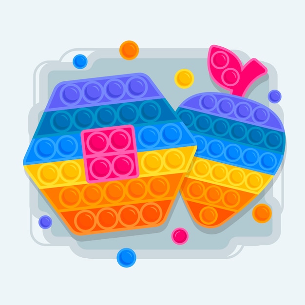 Ilustración de pop it de diseño plano