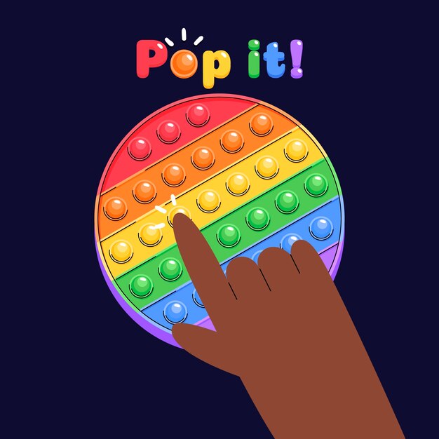 Ilustración de pop it de diseño plano