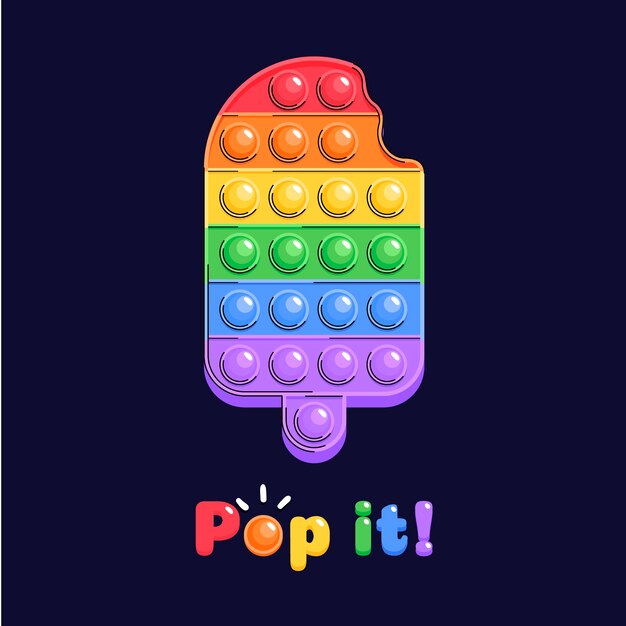 Ilustración de pop it de diseño plano