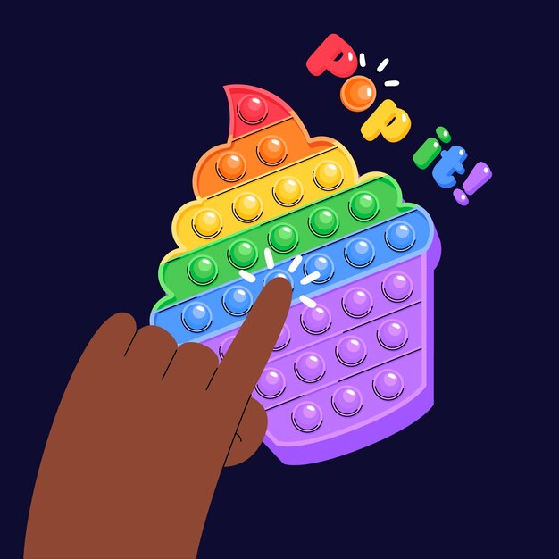 Ilustración de pop it de diseño plano