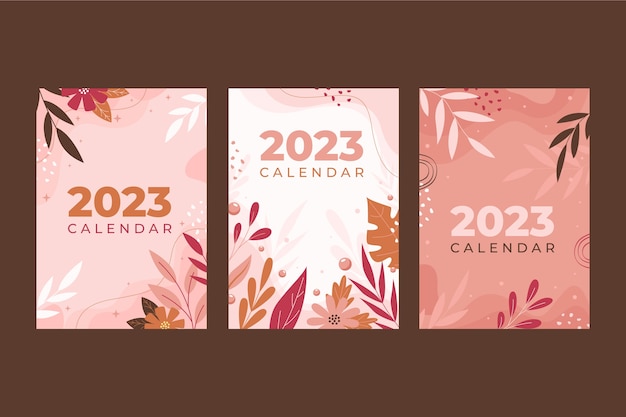 Ilustración de portada de calendario plana 2023