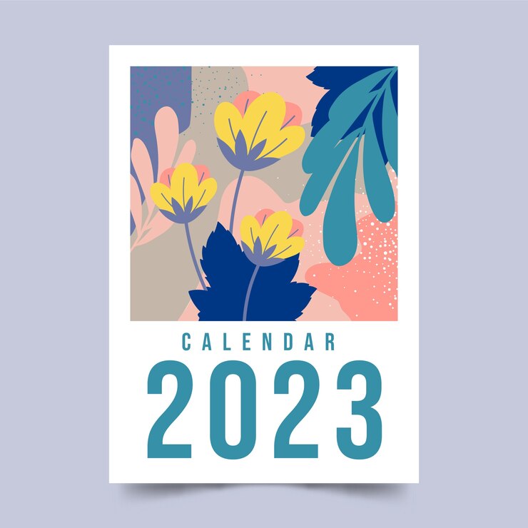 Vector gratuito ilustración de portada de calendario plana 2023