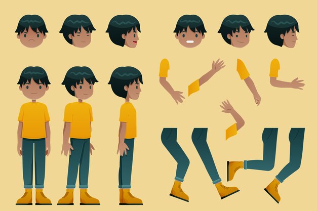 Ilustración de poses de personaje
