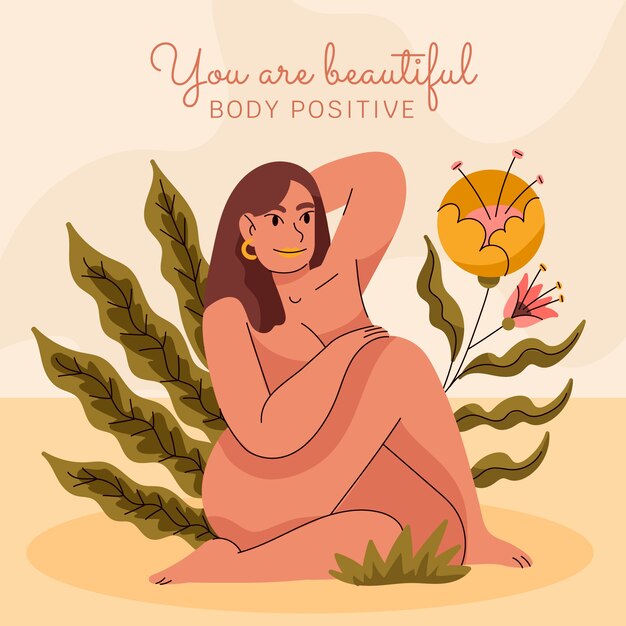 Ilustración positiva del cuerpo dibujado a mano
