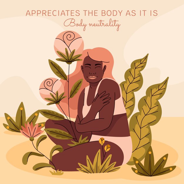 Ilustración positiva del cuerpo dibujado a mano
